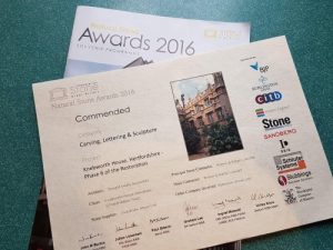 The National Stone Awards certificate