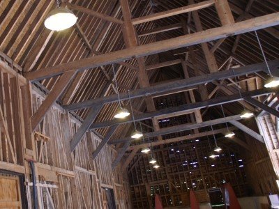 Internal look at the restoration of Wimpole Hall Home Farm barn
