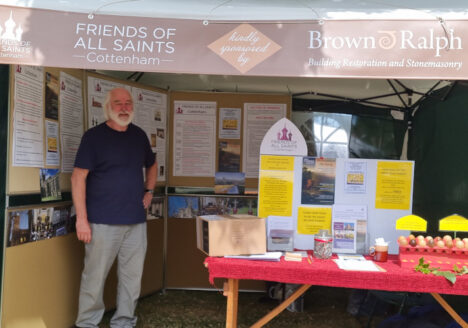 Friends of All Saints Church stand at the Fen edge Festival Supported by Brown and Ralph