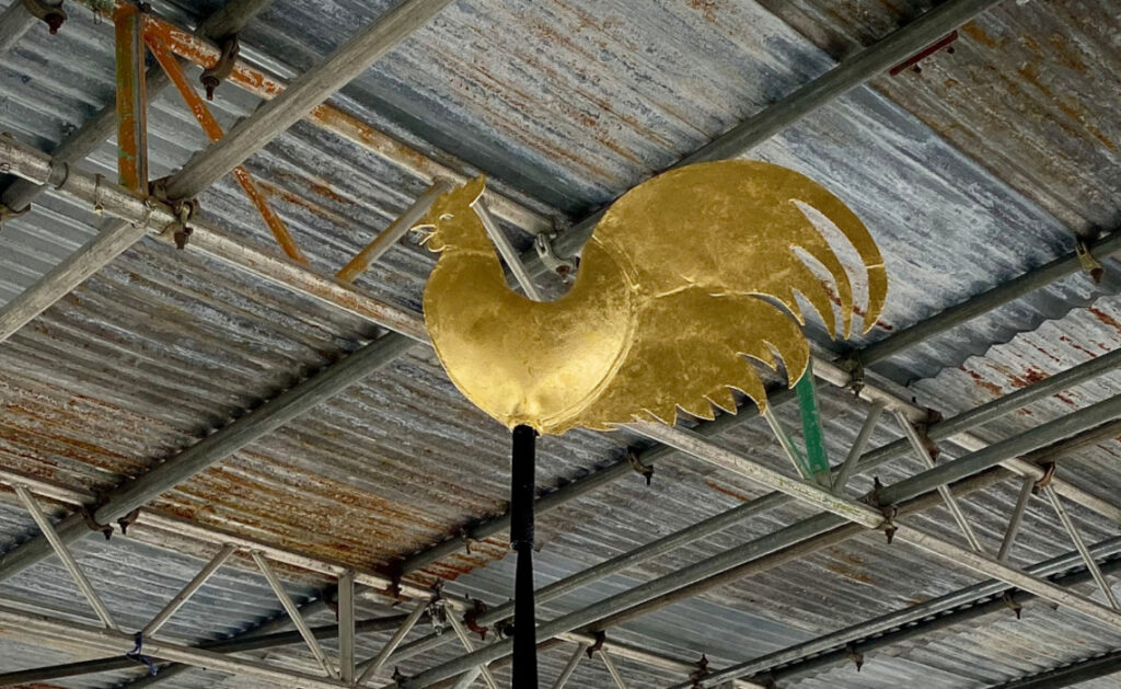 Finished weathervane at Jesus College Cambridge